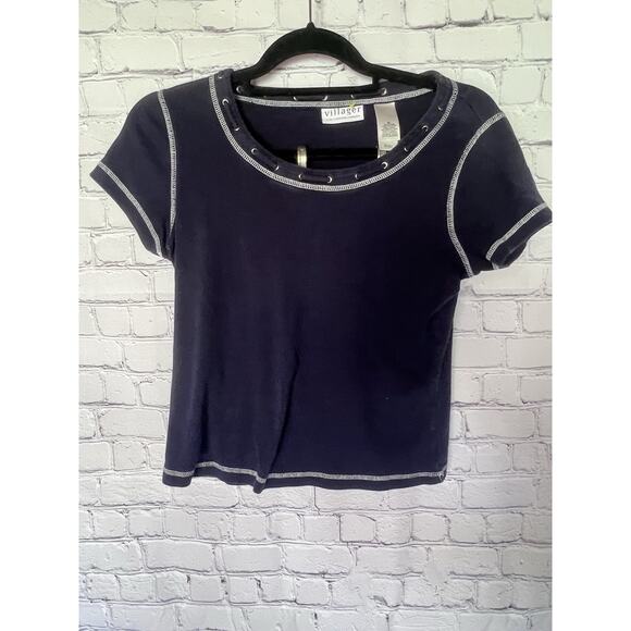 Villager Women’s Dark Blue Blouse Size M - Picture 1 of 3